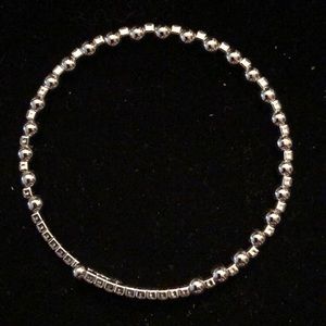Merx Silver Bead and Crystal Bracelet